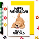 Golden Retriever Father's Day Card for Dad, Cute Dog Card