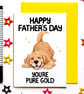 Golden Retriever Father's Day Card for Dad, Cute Dog Card