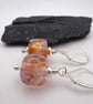 orange and lilac lampwork glass earrings - Image 4