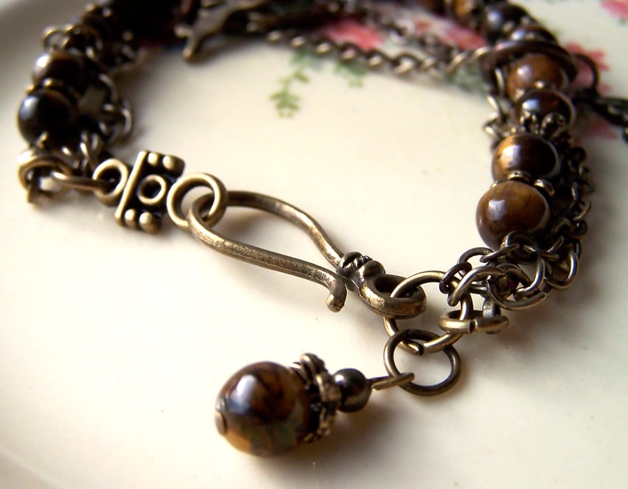 Sale One Third Off - Tiger Eye Bracelet, Gemstone Bracelet - Reduced from 32.00