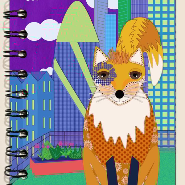 The Fox in London Handmade A6 Postcard Notebook