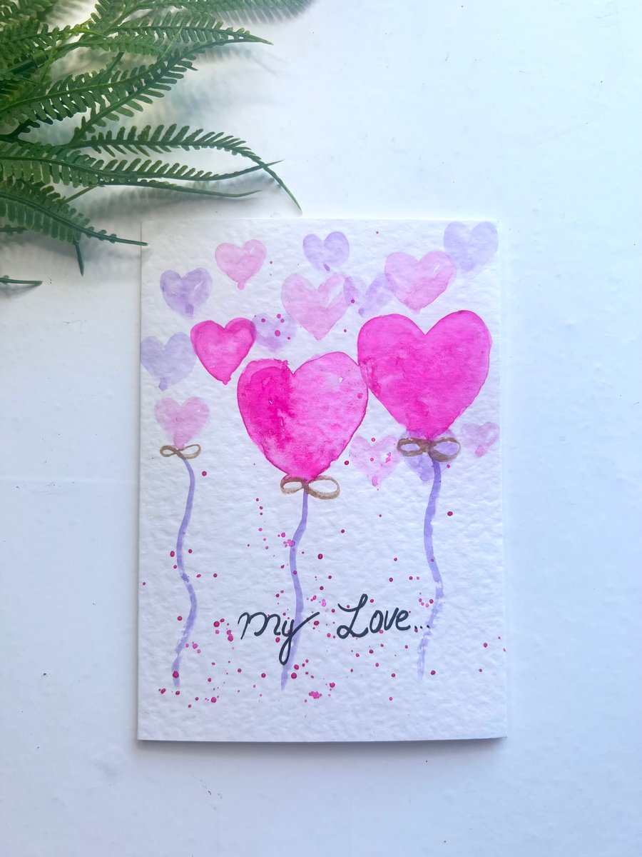 Valentine watercolour card