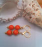 Orange and Gold Bead Earrings, Gift for Her, Orange Earrings, Beaded Earrings  - Image 7