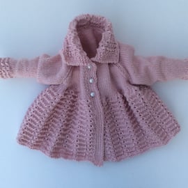 Hand knitted matinee coat in Acrylic or merino wool