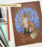 Red fox drawing, small fox artwork, original art, wall art - Image 8