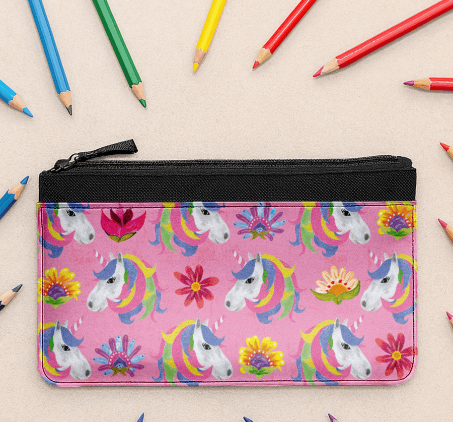 Unicorn Pencil Case - Pink