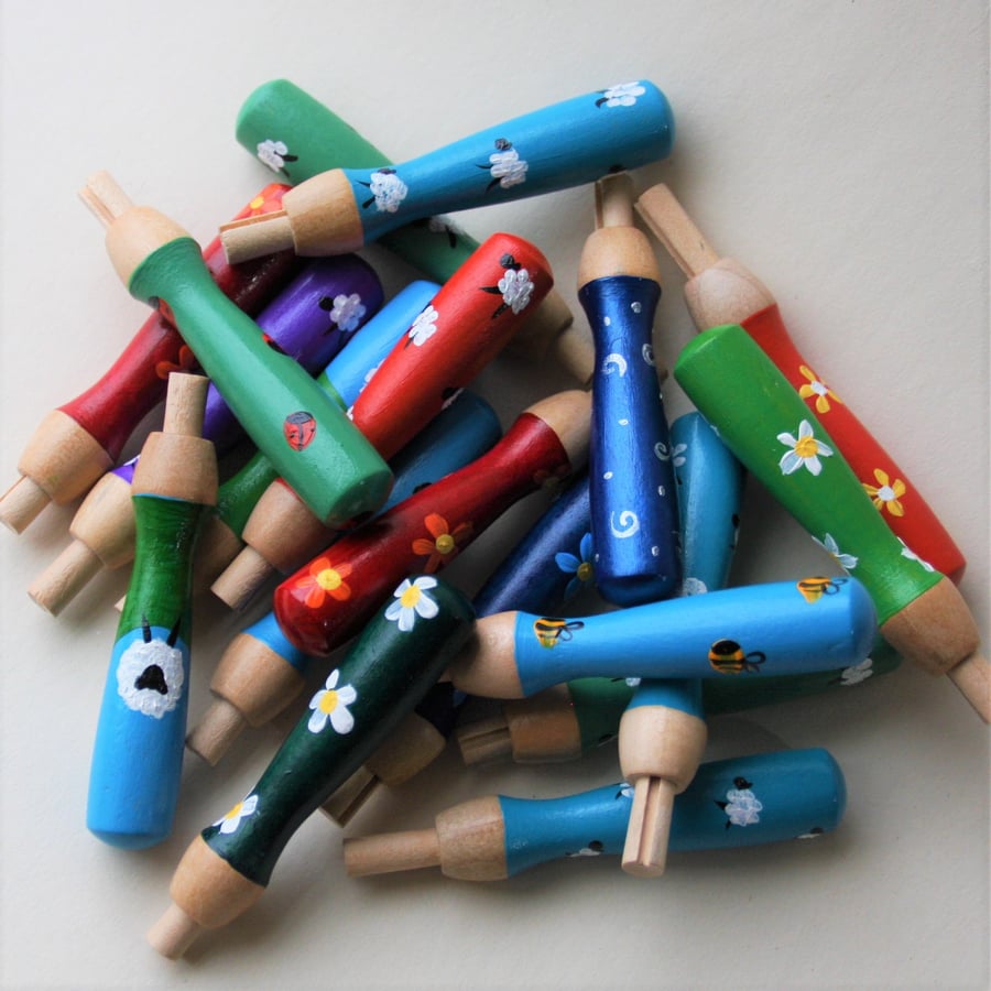 Choose you own design, hand painted wooden needle grip for felting MADE TO ORDER