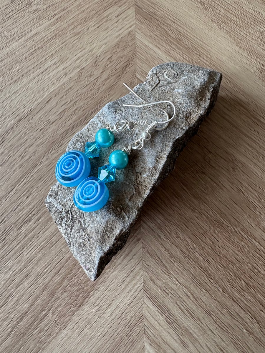 Fun blue dangle and drop earrings