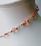 Rosegold Cowrie Shell & Rose Pink Crystal Chain Necklace 16 Inch - Image 6