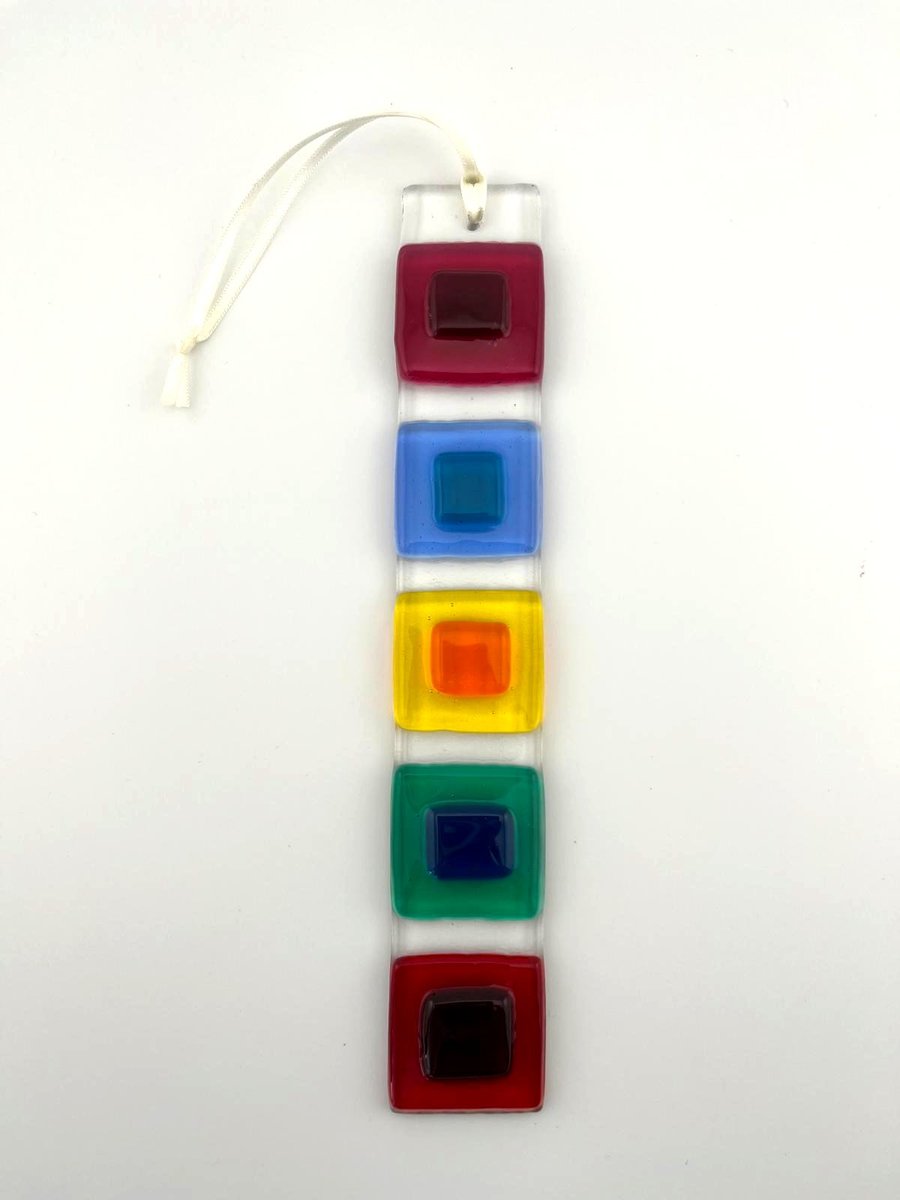 Fused glass block colour suncatcher