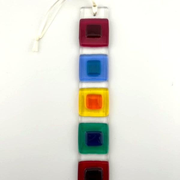 Fused glass block colour suncatcher