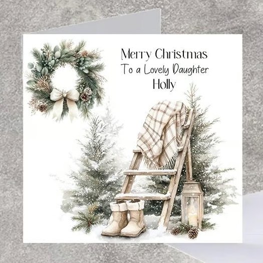 Snowy Christmas Card for Daughter Granddaughter Wife Grandma Couple Friends