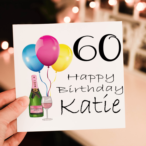 60th Birthday Card, Card for 60th Birthday, Birthday Card, Friend Birthday Card