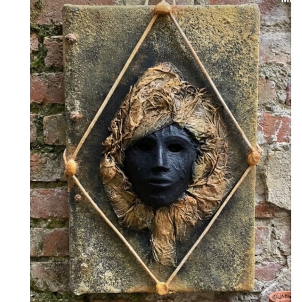 The WATCHER Dark Fantasy Altered Book 3D Sculpted Mask Art Dark Academia