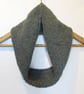 Cowl Infinity Scarf in Grey Alpaca Wool - Image 1