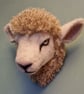 Lifesize  needle felted  and hand stitched faux sheep head  - Image 3