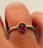 Rhodolite Garnet Ring - Sterling Silver Gold Bezel - Size K - Image 5