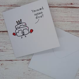 Boxing Birthday Cake, Want a Piece of Me?! Fun Cartoon Birthday Card