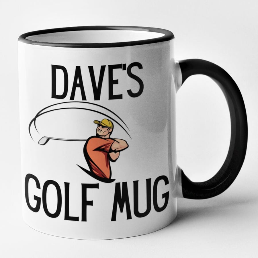 Personalised Name GOLF Mug Sports Mug - Fun Gift Present For Him Her Friend