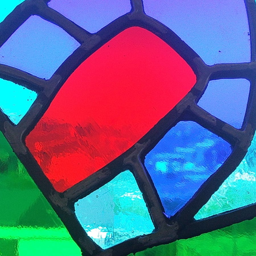 Small Thistle Stained Glass Panel