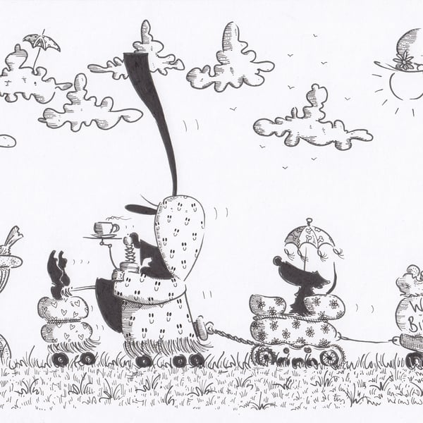 'The Road Trip' an A4 sized original artwork