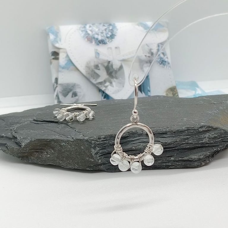 Topaz circle earrings sterling silver November birthstone