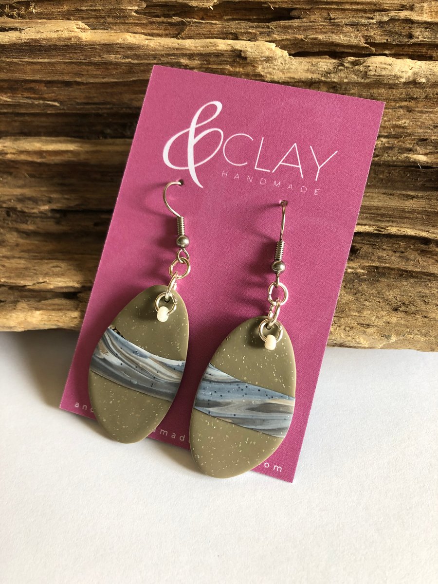 Pebble Effect Polymer Clay Earrings