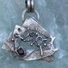 Fused silver ship pendant