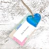 Just because... Turquoise Glass Heart with personal message 