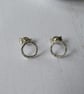 Silver stud earrings - textured silver circle hoop studs - recycled silver - Image 5