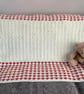 Cream Baby Blanket with heart Border, Baby Girl Gift, Hand Crocheted Blanket