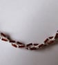 A crocheted necklace in white cotton with bronze bugle beads - Image 4