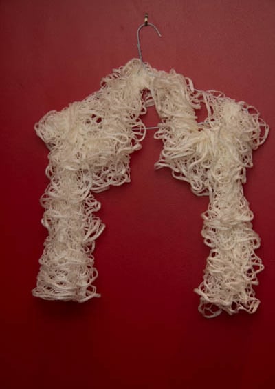 Cream Lacy Effect Scarf