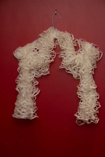 Cream Lacy Effect Scarf