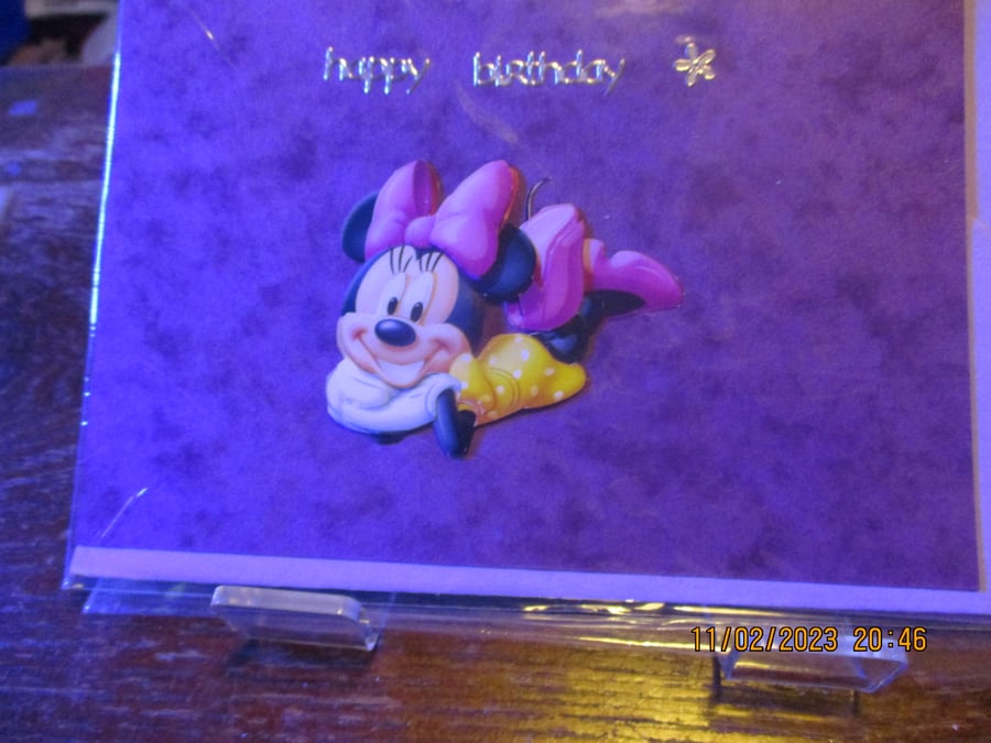 Happy Birthday Minnie Mouse Card