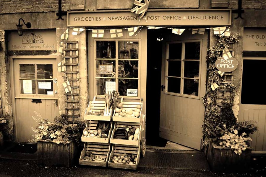 Blockley Village Shop Cotswolds UK Photograph Print