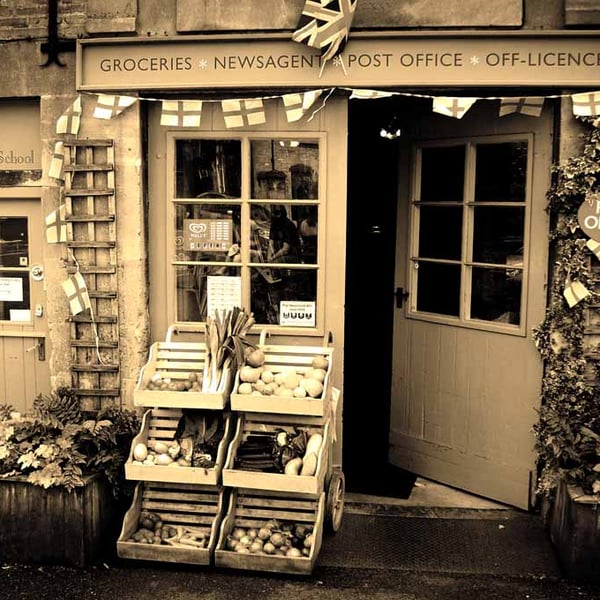 Blockley Village Shop Cotswolds UK Photograph Print