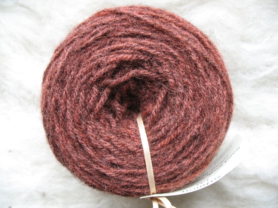 Hand-dyed Pure Jacob Light Aran (Worsted) Wool Salmon 100g