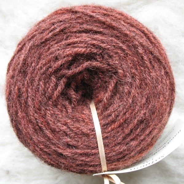 Hand-dyed Pure Jacob Light Aran (Worsted) Wool Salmon 100g