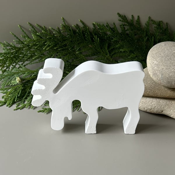 Handmade White Reindeer - Christmas Decorations