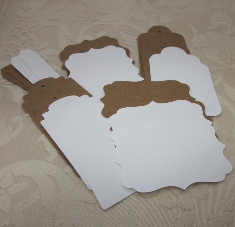 20 Mixed Kraft and White Tags