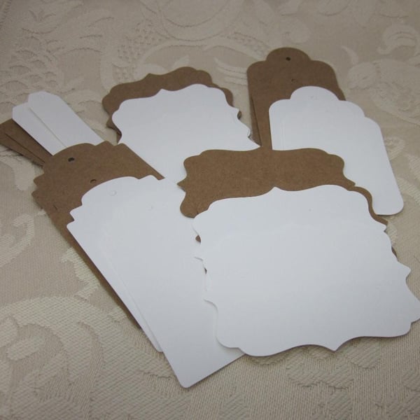 20 Mixed Kraft and White Tags