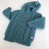 Boy's Hand-knitted Hooded Cardigan to fit age 9 - 18 mths approx