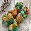 Hand dyed knitting yarn DK BFL Wrap me in Autumn 100g