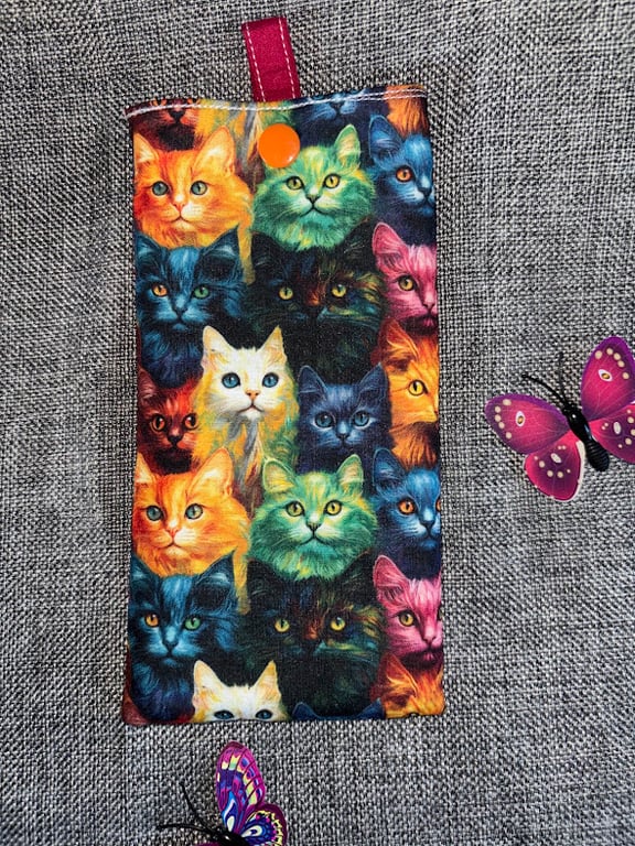 Glasses Case. Pen holder Lanyard. Cats design