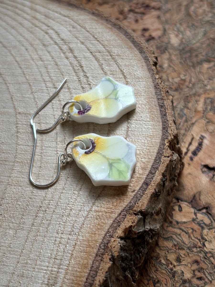 Handmade Earrings, Ceramic, Unique Earrings, Vintage, Eco Friendly Gifts.