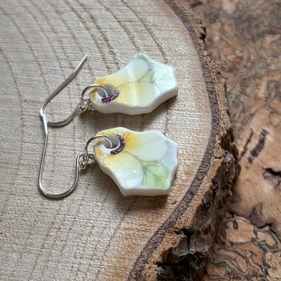 Handmade Earrings, Ceramic, Unique Earrings, Vintage, Eco Friendly Gifts.