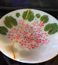 Unique Handmade Fused Glass Bowl "Sugar Geraniums" with Kintsugi repair - Image 1
