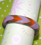 Golden Orange Chevrons Bangle - Handmade - Polymer Clay - Small Fit - Image 2