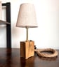 Spalted Oak Bedside Lamp with Shade - Handmade Wooden Light UK